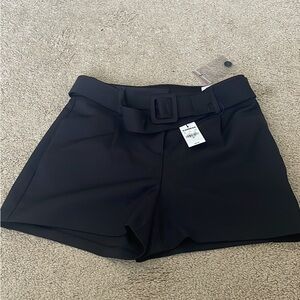 Express High Waist Black Belted Shorts